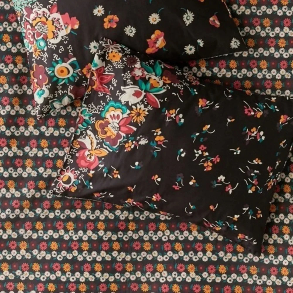 Urbans Outfitters Black Floral Rae Sham